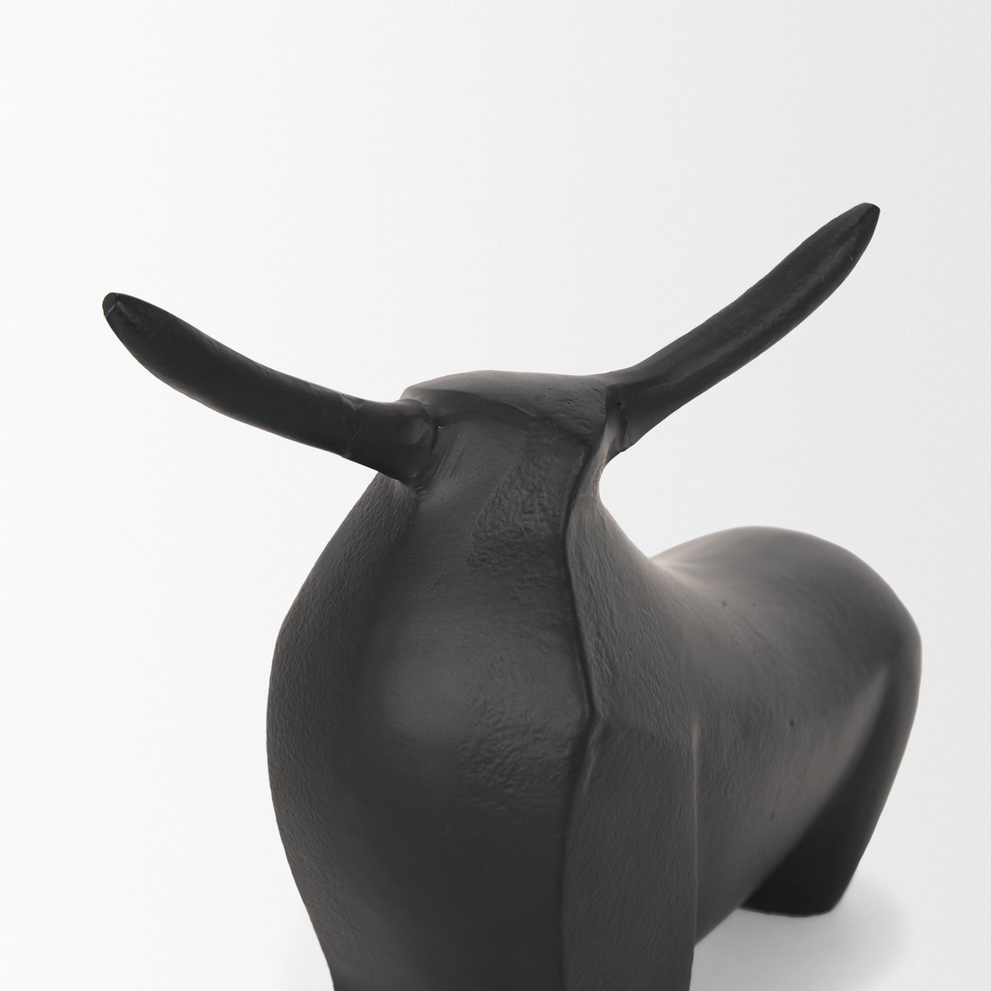 Radu Small Matte Black Metal Bull Decorative Object