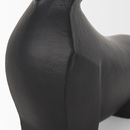 Radu Small Matte Black Metal Bull Decorative Object