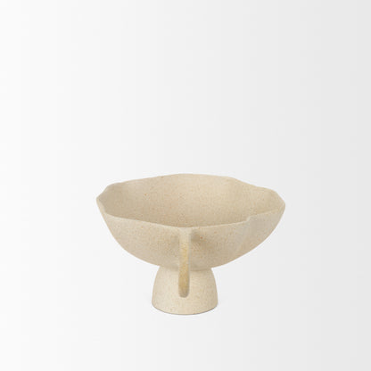 Radka Beige Textured Small Metal Decorative Bowl