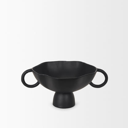 Radka Small Matte Black Metal Decorative Bowl