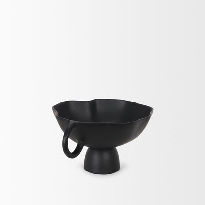 Radka Small Matte Black Metal Decorative Bowl