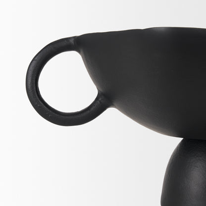Radka Small Matte Black Metal Decorative Bowl