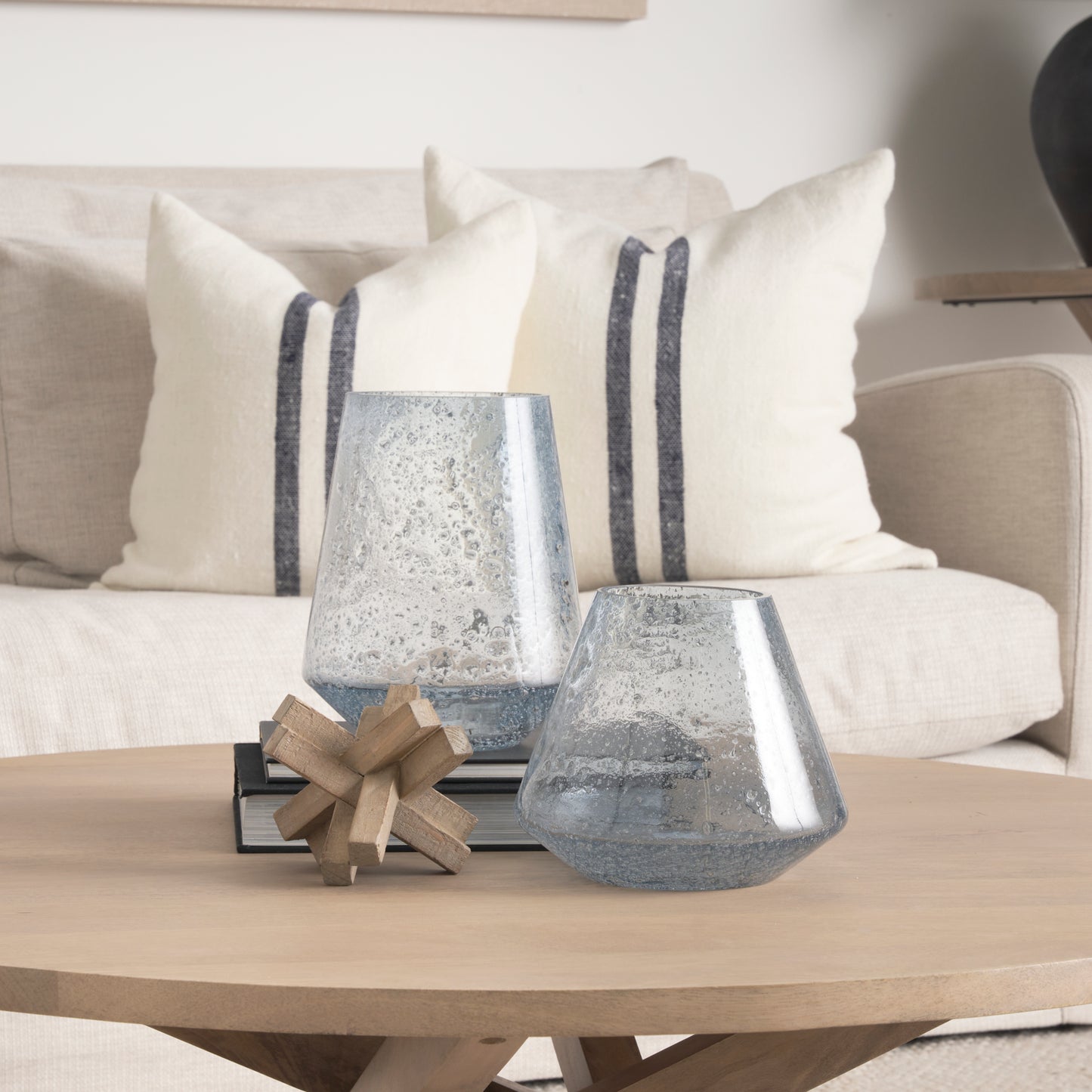 Robyn Short Blue Glass Vase