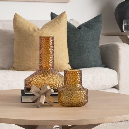 Jolene Short Amber Glass Vase