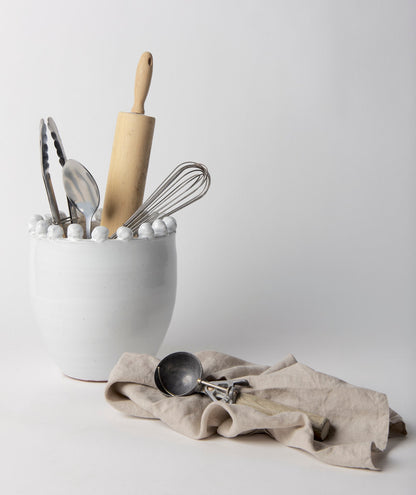 Basin Small Off-White Glazed Vase