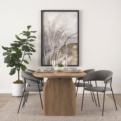 Carolyn Dining Chair w/ Gray Fabric & Matte Black Metal