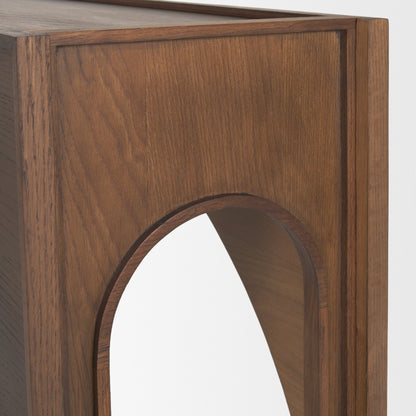 Laraya Dark Brown Wood Arched Console Table