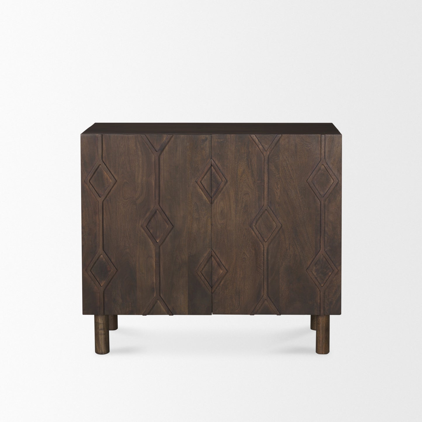 Heera Dark Brown Diamond Motif w/ Shelf Accent Cabinet