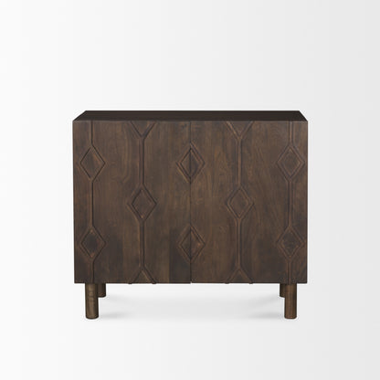 Heera Dark Brown Diamond Motif w/ Shelf Accent Cabinet