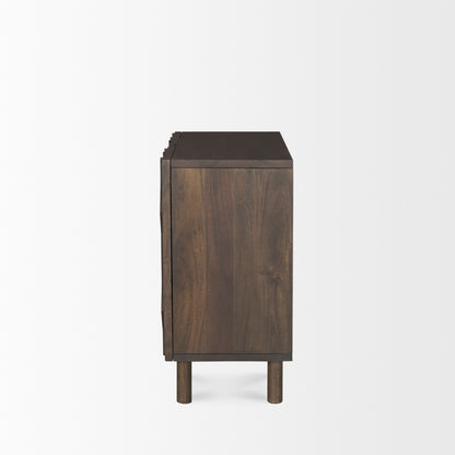 Heera Dark Brown Diamond Motif w/ Shelf Accent Cabinet