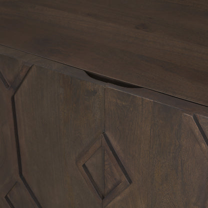 Heera Dark Brown Diamond Motif w/ Shelf Accent Cabinet