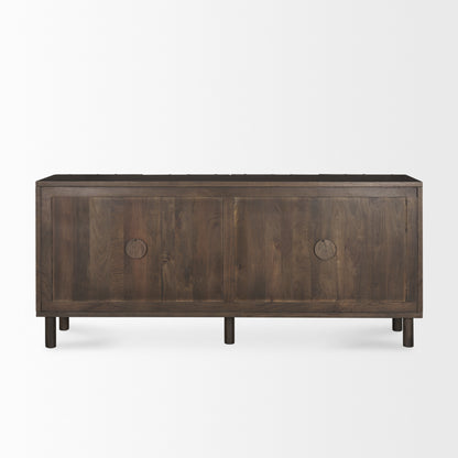 Heera Dark Brown Diamond Motif w/ Shelf Sideboard