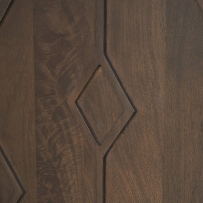 Heera Dark Brown Diamond Motif w/ Shelf Sideboard