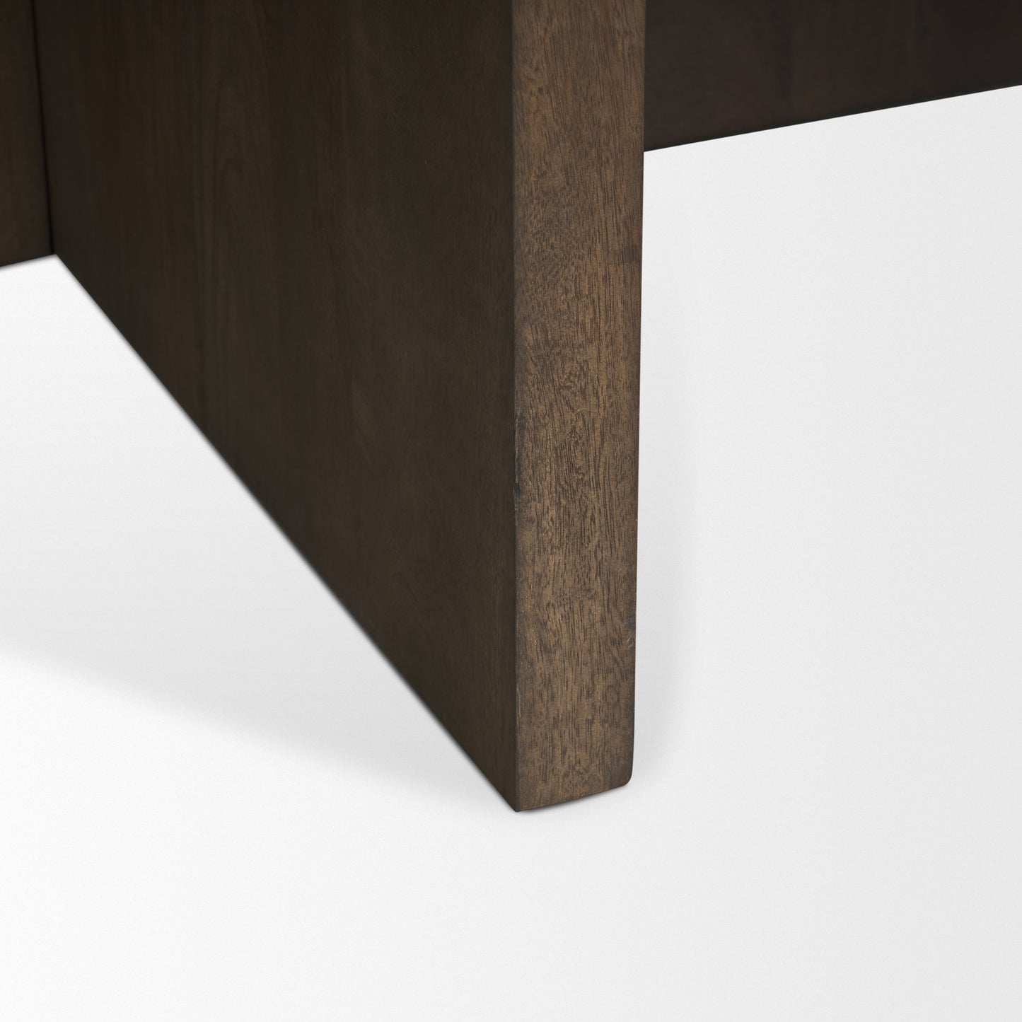 Bianca Dark Brown Wood w/ Marble Round Top Coffee Table