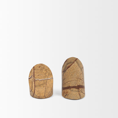 Rahima Brown Forest Marble Angled Bookends