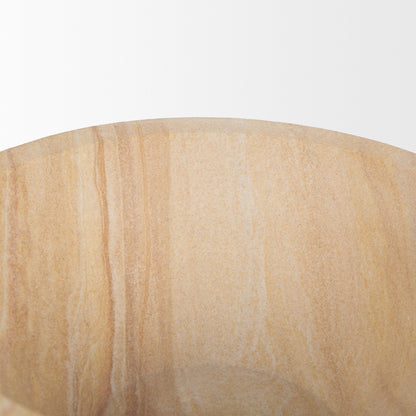 Ramira Beige Sandstone Decorative Pedestal Bowl