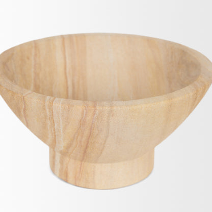 Ramira Beige Sandstone Decorative Pedestal Bowl