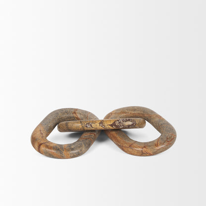 Reinir Red-Brown Marble Chain Link Decorative Object