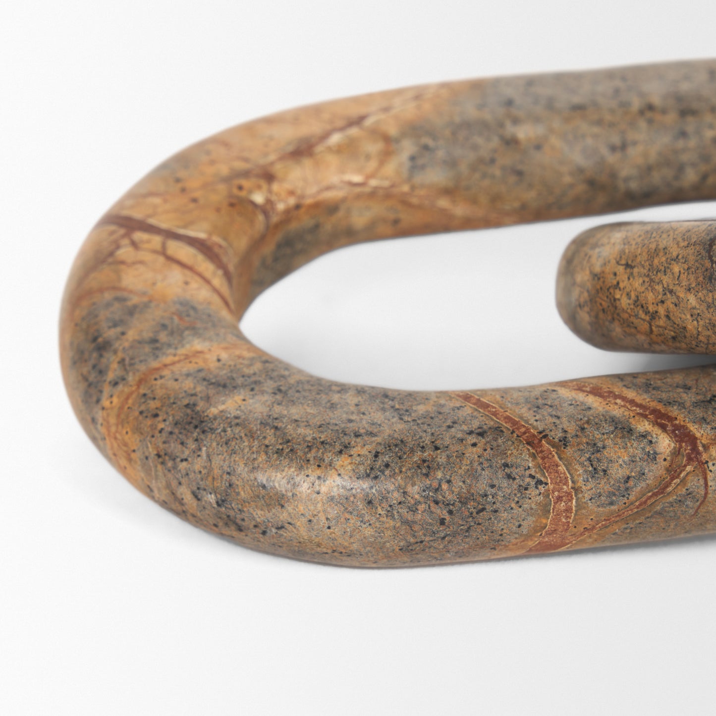 Reinir Red-Brown Marble Chain Link Decorative Object