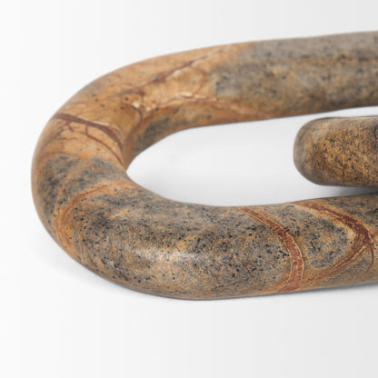 Reinir Red-Brown Marble Chain Link Decorative Object
