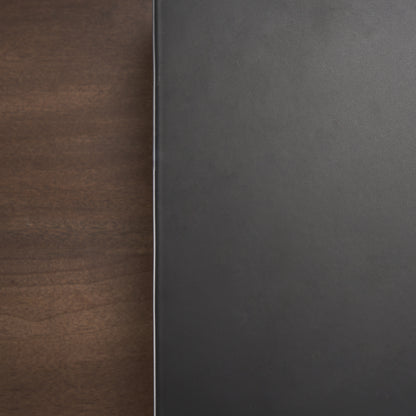 Charles Matte Black Metal w/ Wood Shelf Square Accent Table