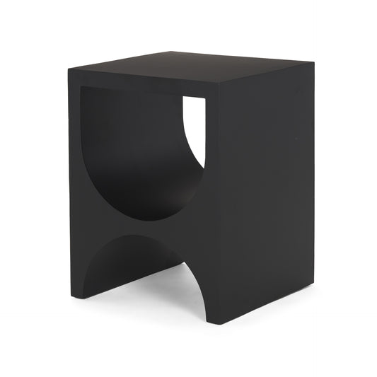 Sobi Matte Black Square Metal Side Table