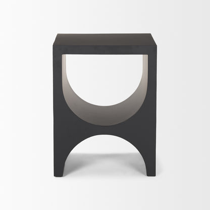 Sobi Matte Black Square Metal Side Table