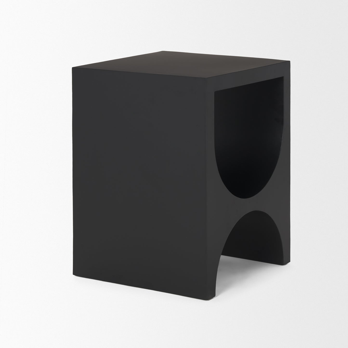 Sobi Matte Black Square Metal Side Table