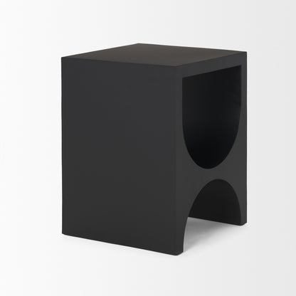 Sobi Matte Black Square Metal Side Table