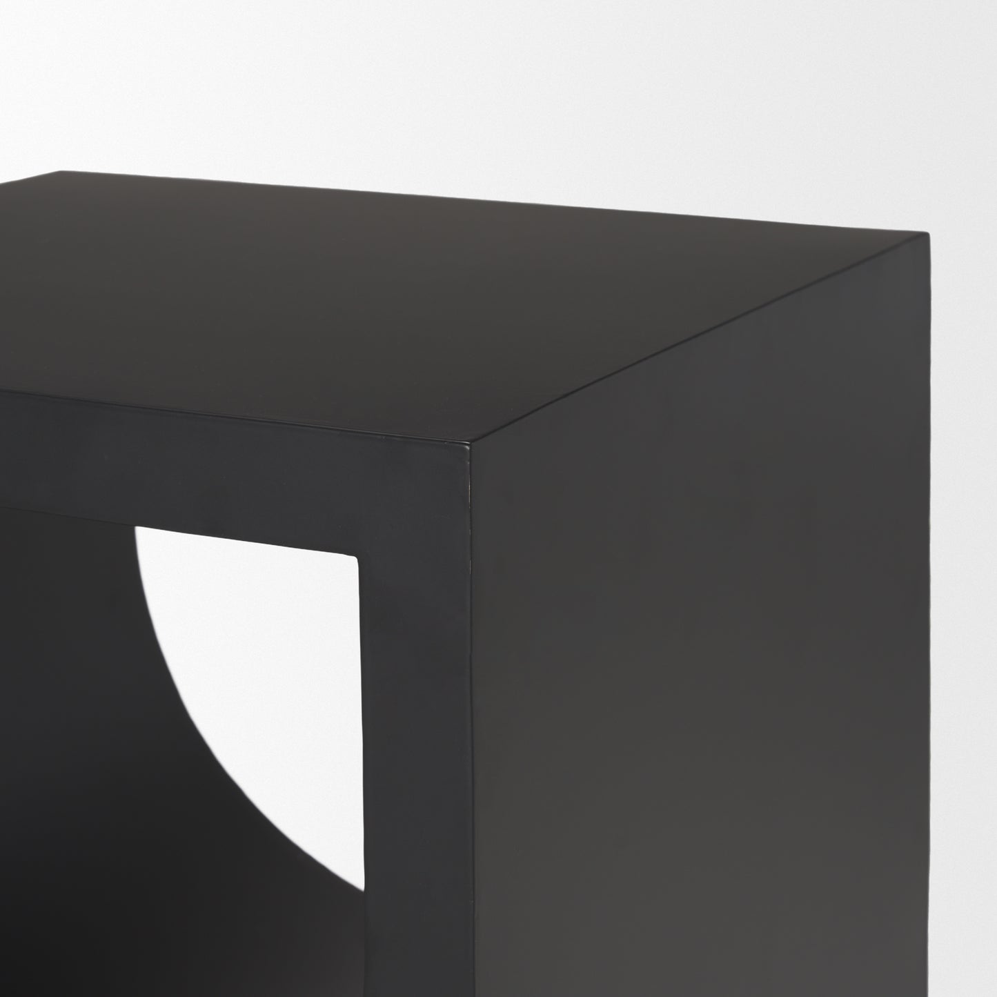 Sobi Matte Black Square Metal Side Table