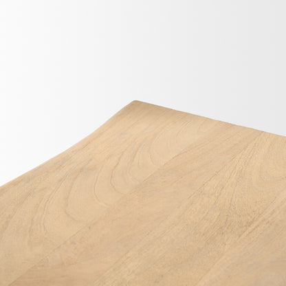 Sekou Light Brown Wooden Craftsman Bench