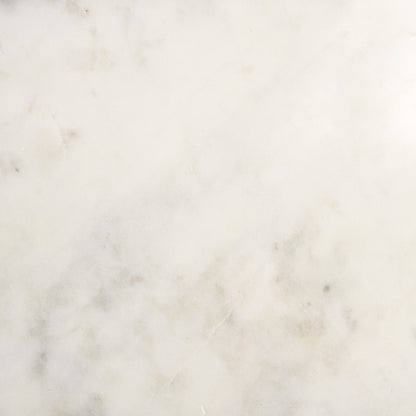 Satima White Marble w/ Gold Metal Round Fluted Accent Table