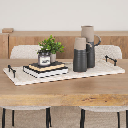 Alfred 35L x 16W Natural Wooden Herringbone Rectangular Tray