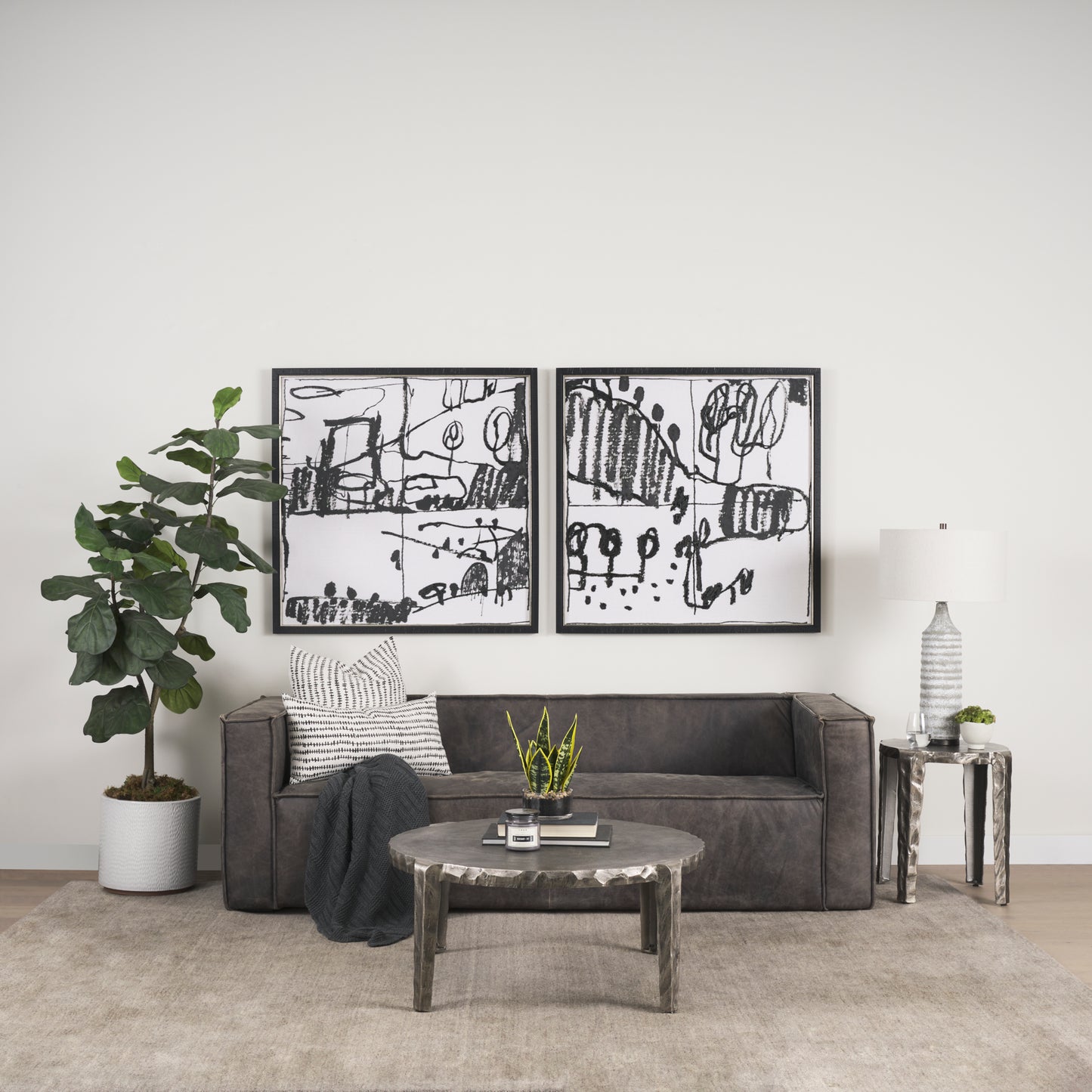 Randy Textured Silver Nickel Cast Aluminum Metal Accent Table