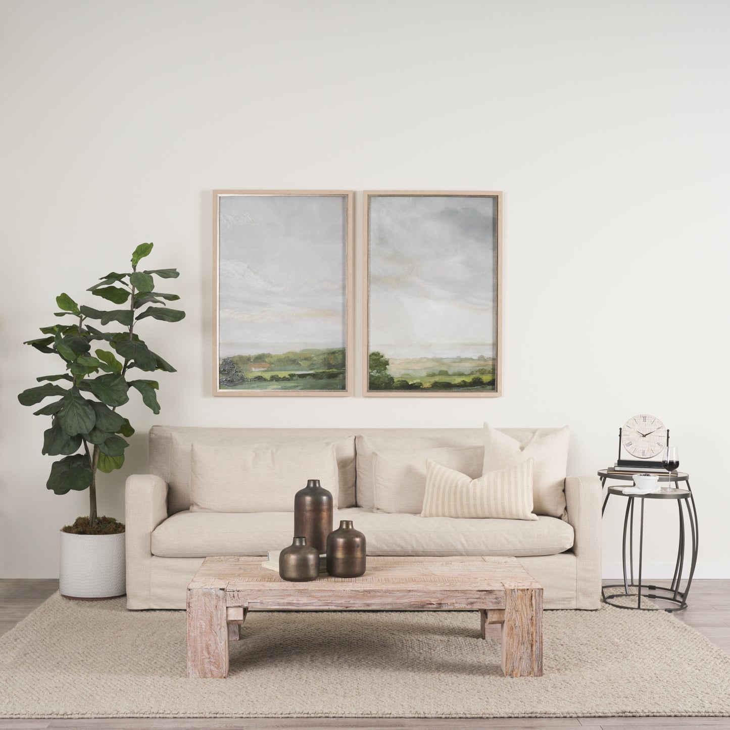 Daya Short Antiqued Gold Metal Vase