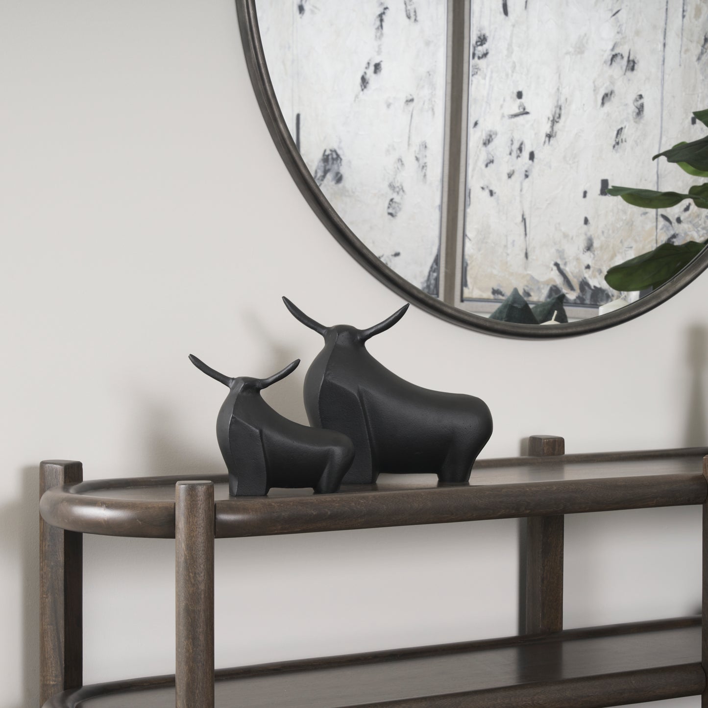 Radu Small Matte Black Metal Bull Decorative Object