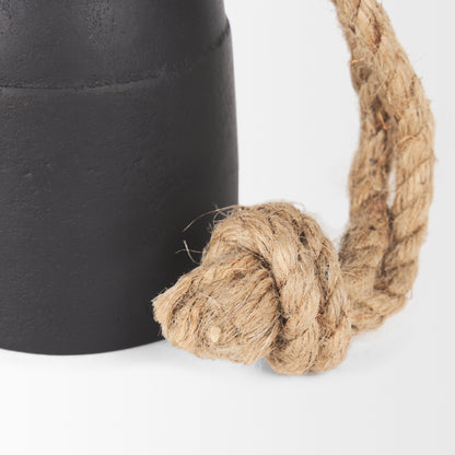 Quincy Small Matte Black Metal Decorative Bell Object