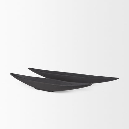 Piero Small Matte Black Metal Decorative Bowl