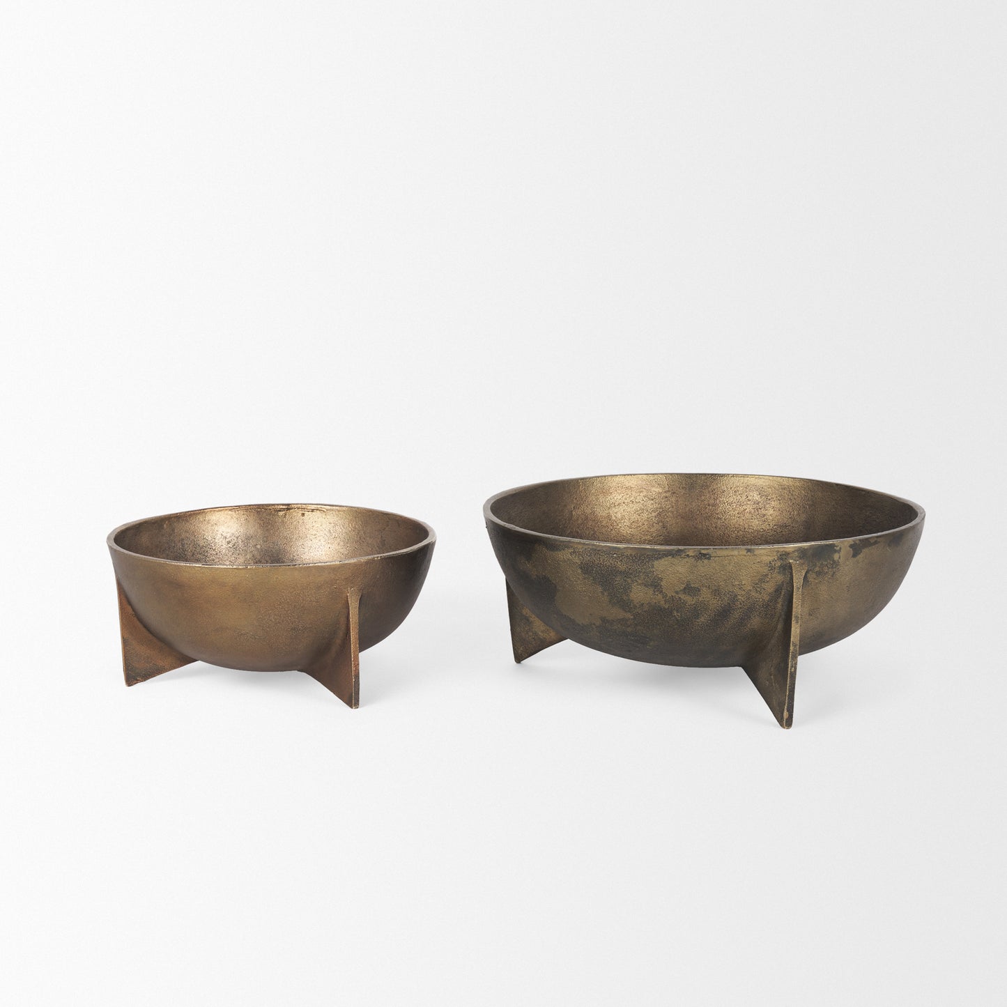 Quita Large Gold Metal Decorative Bowls (Set of 2)
