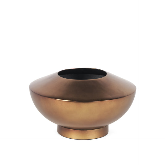 Quiana Medium Textured Gold Metal Vase
