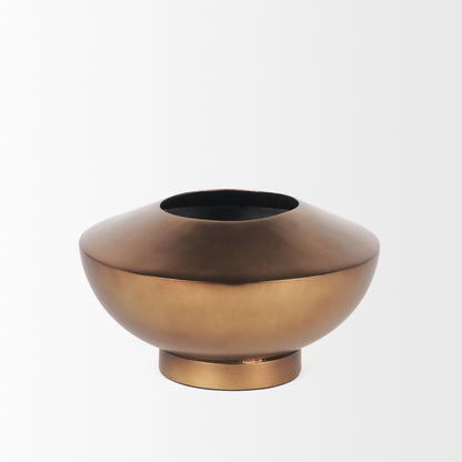 Quiana Medium Textured Gold Metal Vase