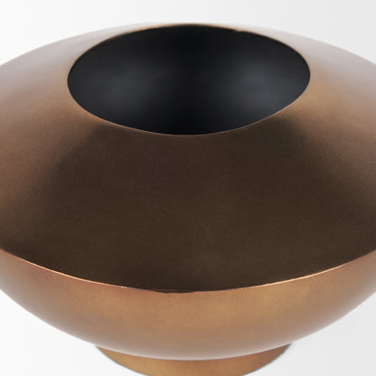 Quiana Medium Textured Gold Metal Vase