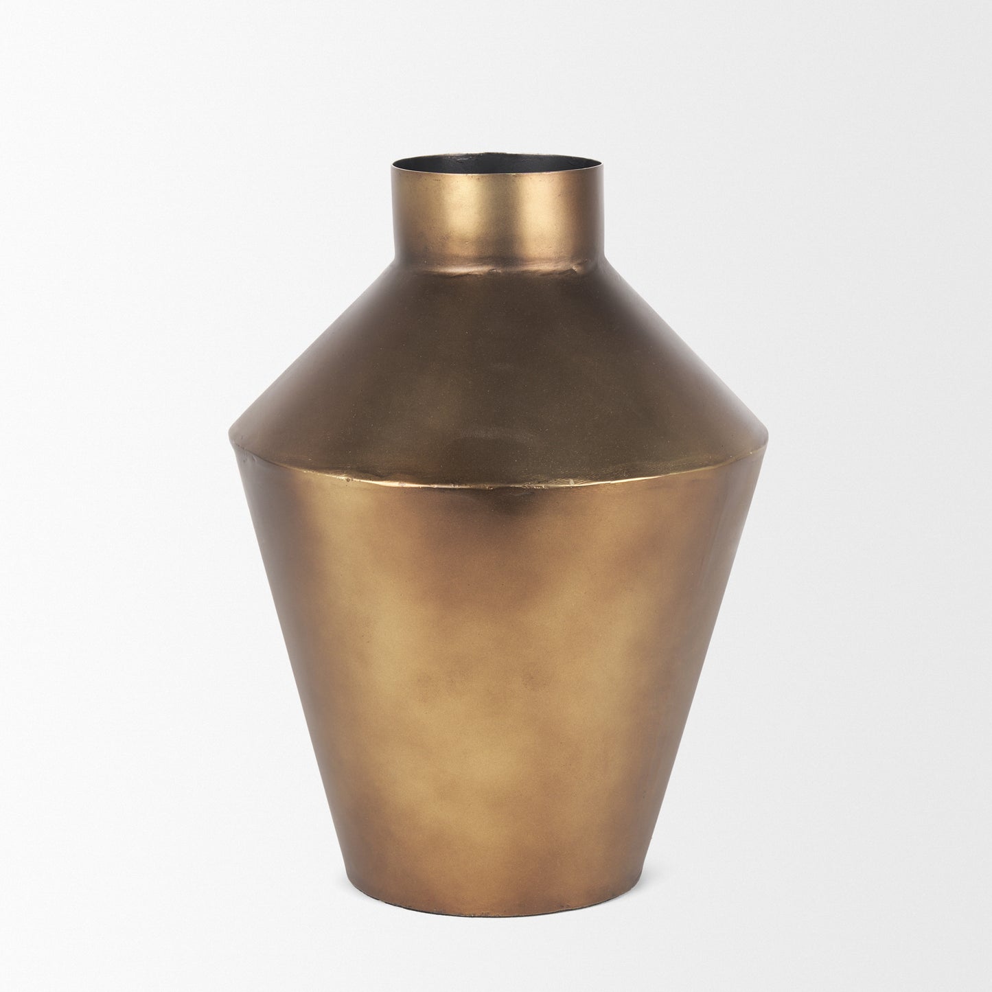 Perrin Small Brushed Gold Metal Decorative Vase