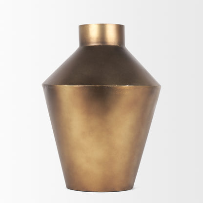 Perrin Small Brushed Gold Metal Decorative Vase