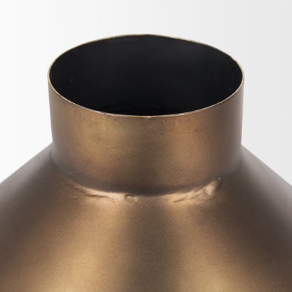 Perrin Small Brushed Gold Metal Decorative Vase