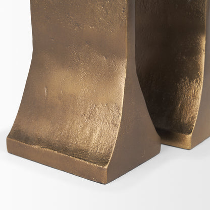 Polli Antiqued Gold w/ Matte Black Metal Taper Candleholders (Set of 2)