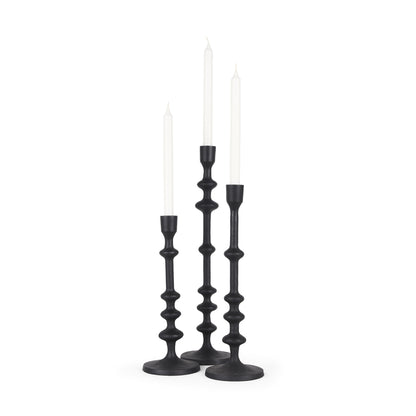 Paolo Matte Black Metal Candle Holder (Set of 3)