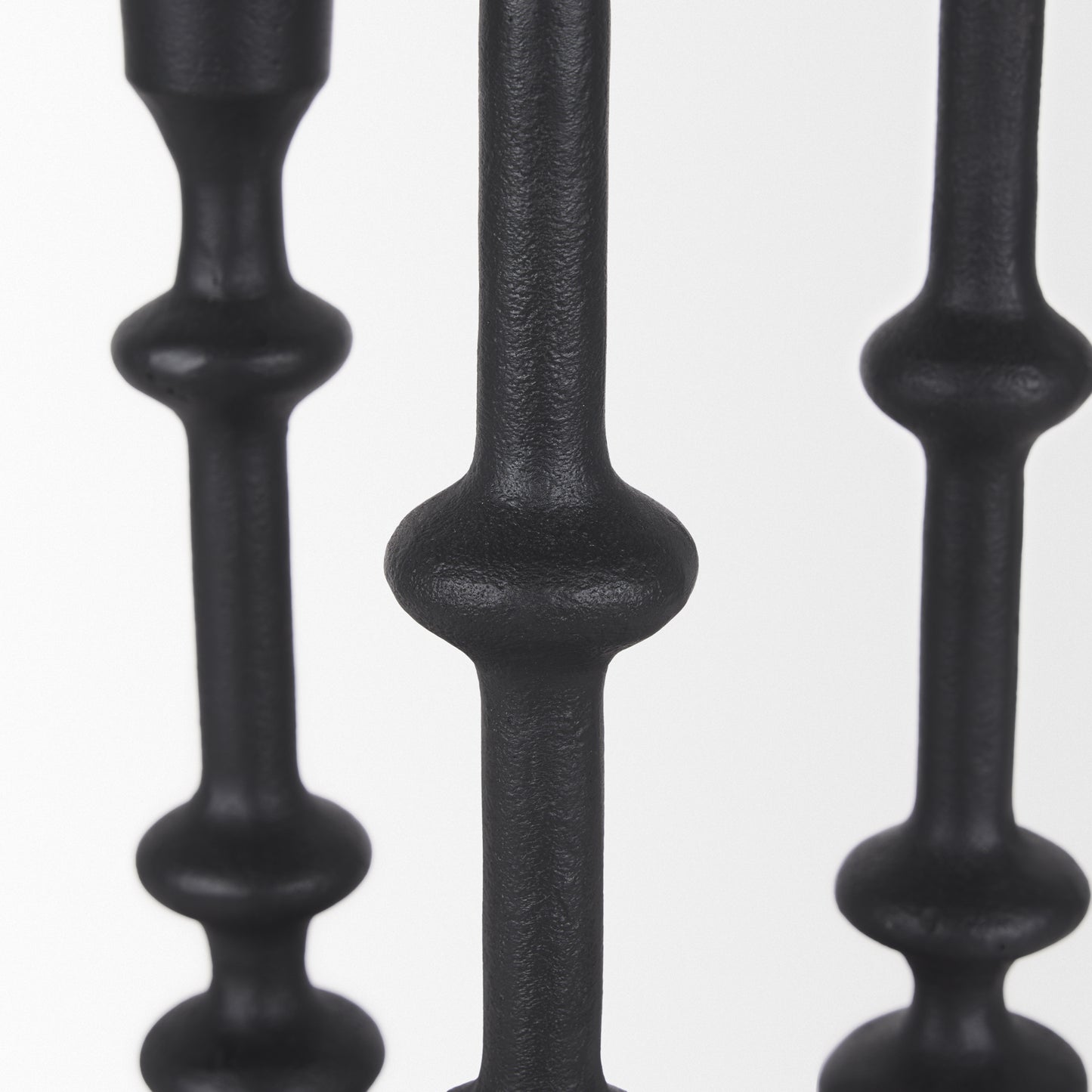 Paolo Matte Black Metal Candle Holder (Set of 3)
