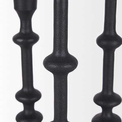 Paolo Matte Black Metal Candle Holder (Set of 3)