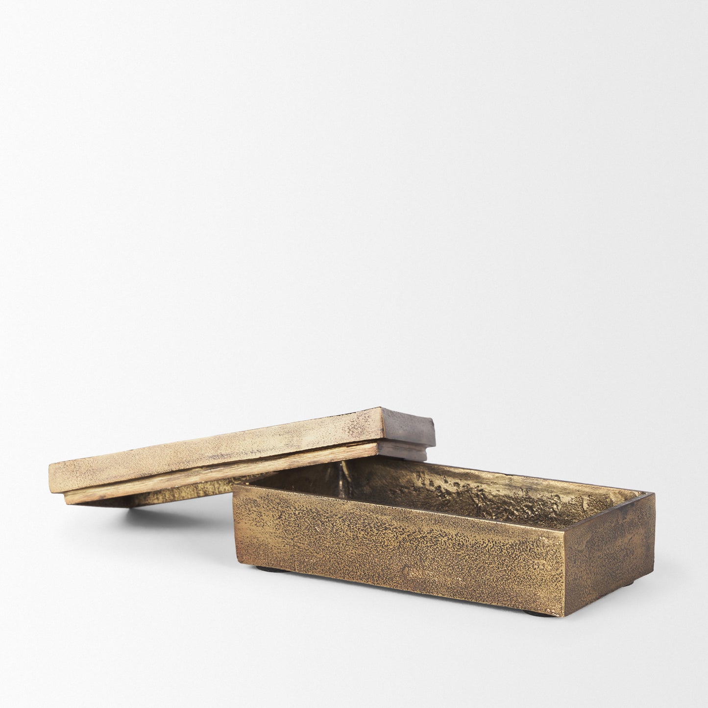 Porschia Small Antiqued Gold Metal Decorative Box